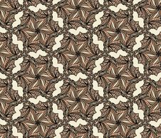 Brown Seamless With Hexagonal Flowers Royalty Free Stock Photography