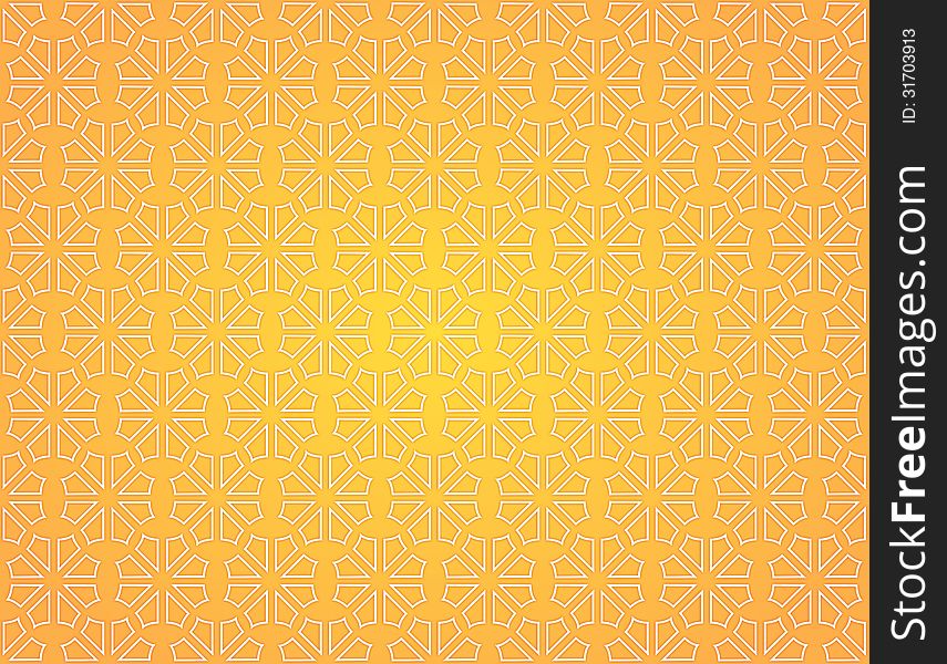 Background with regularly repeating pattern of orange with white contours. Background with regularly repeating pattern of orange with white contours