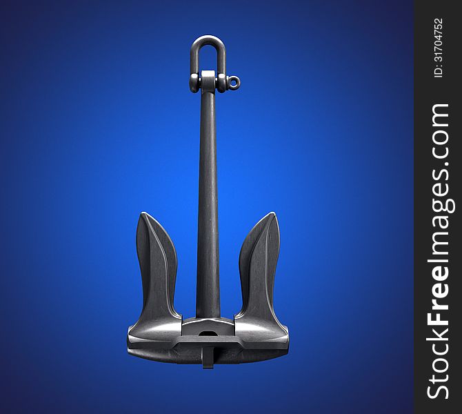 Anchor over blue background, clipping path included