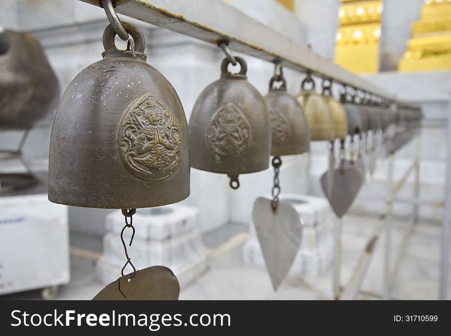 Multiple Bells in Thai Temple. Multiple Bells in Thai Temple