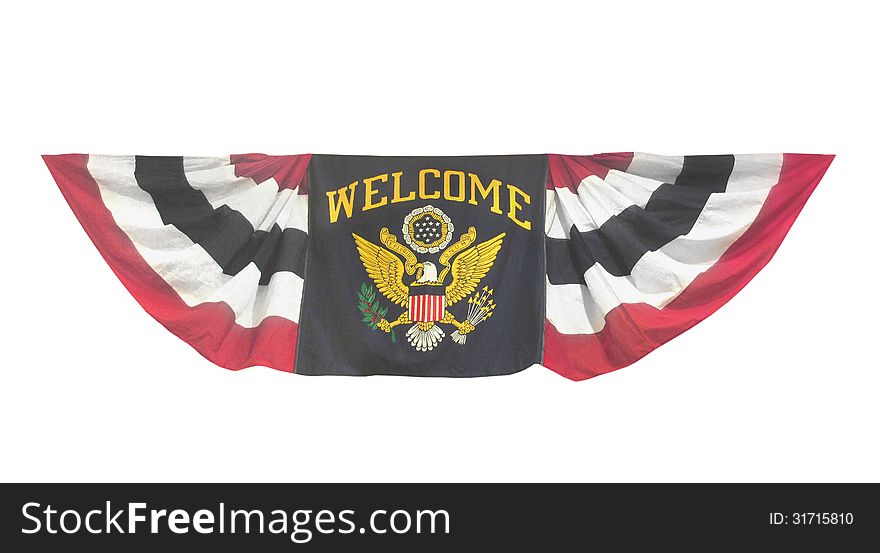 Welcome Banner Flag Isolated.
