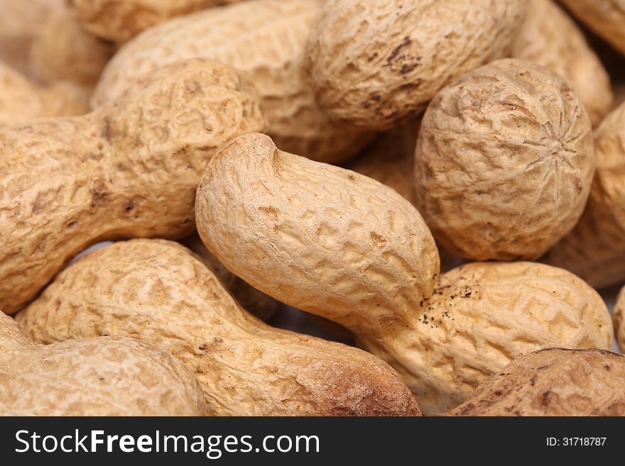 Close-up of some peanuts. background