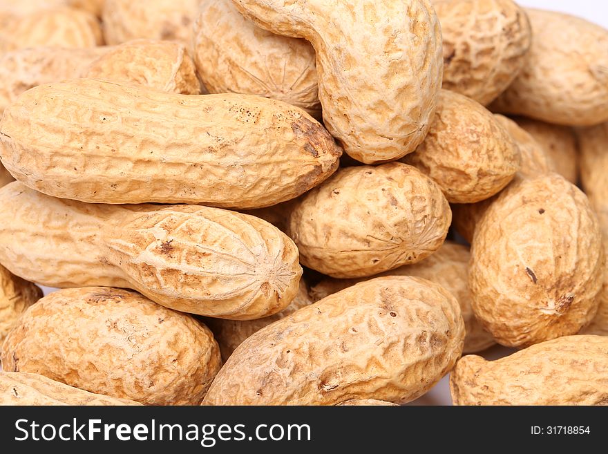 Close-up of some peanuts. background of some peanuts.