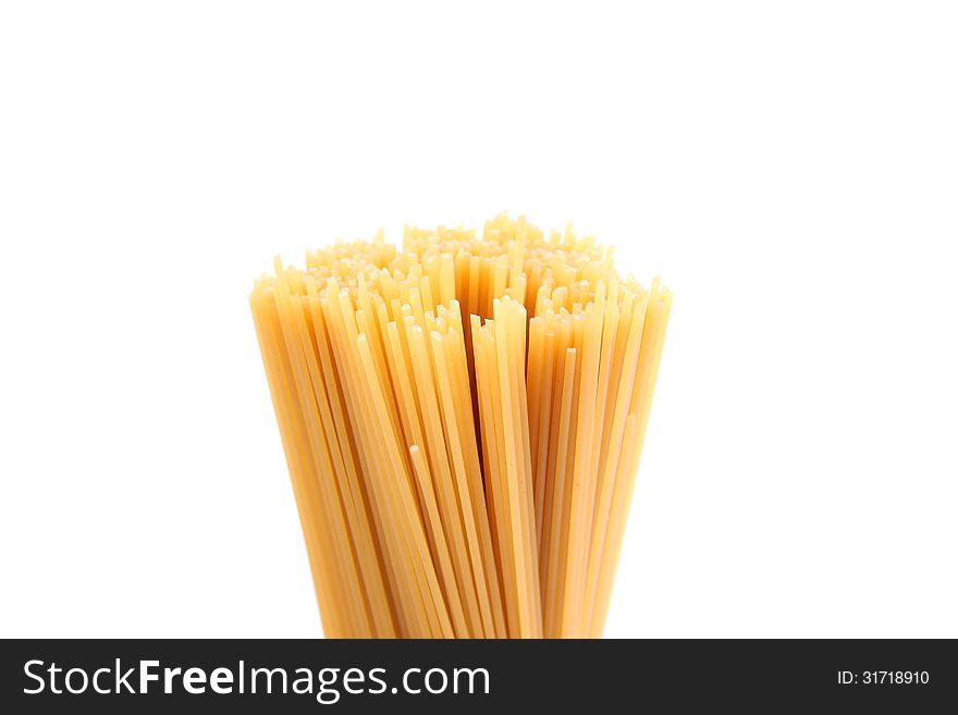 Bunch of spaghetti third number isolated on white background. Bunch of spaghetti third number isolated on white background