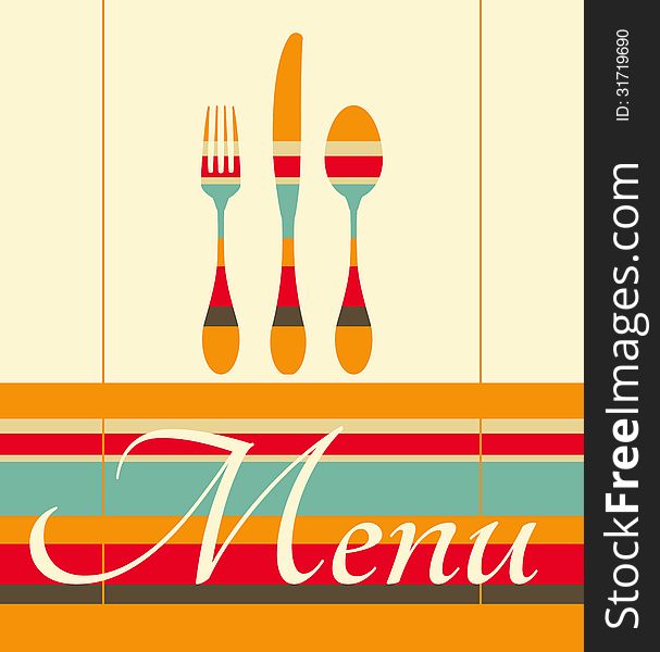 Design template for restaurant menu in rertro-style. Design template for restaurant menu in rertro-style
