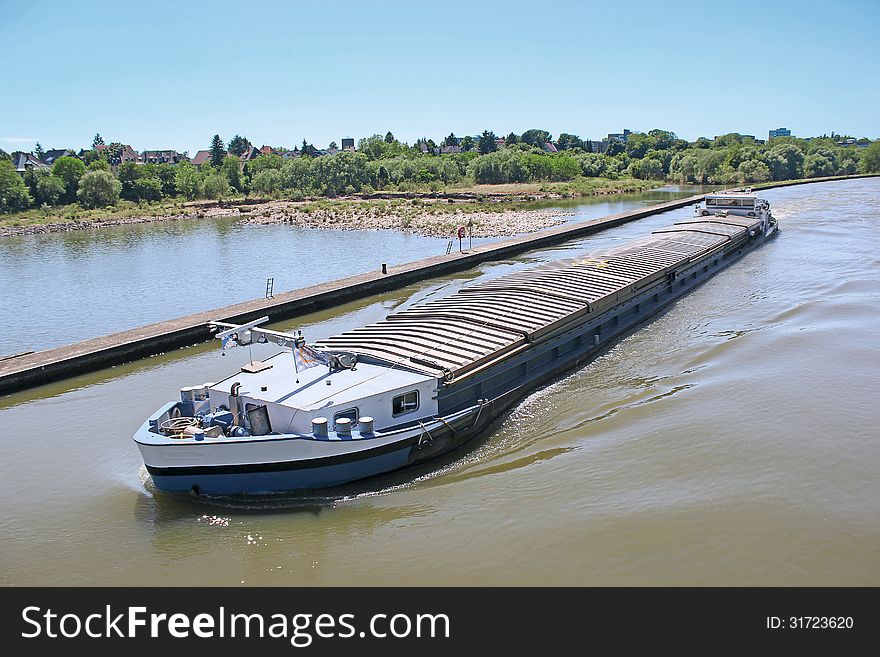 Inland water transportation on the river Neckar in Heidelberg Germany