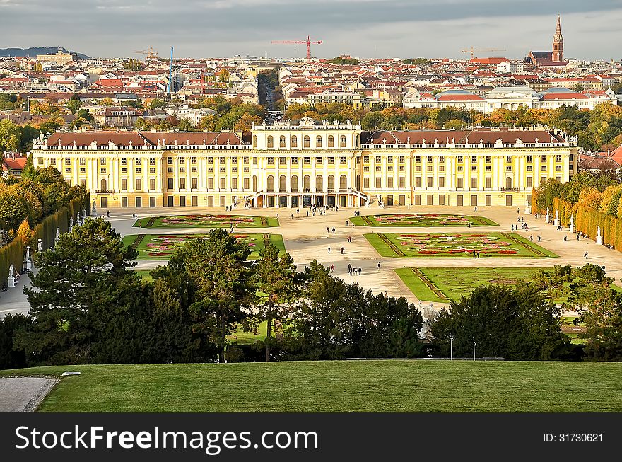 Schoennbrunn Palace in Vienna, Austria.