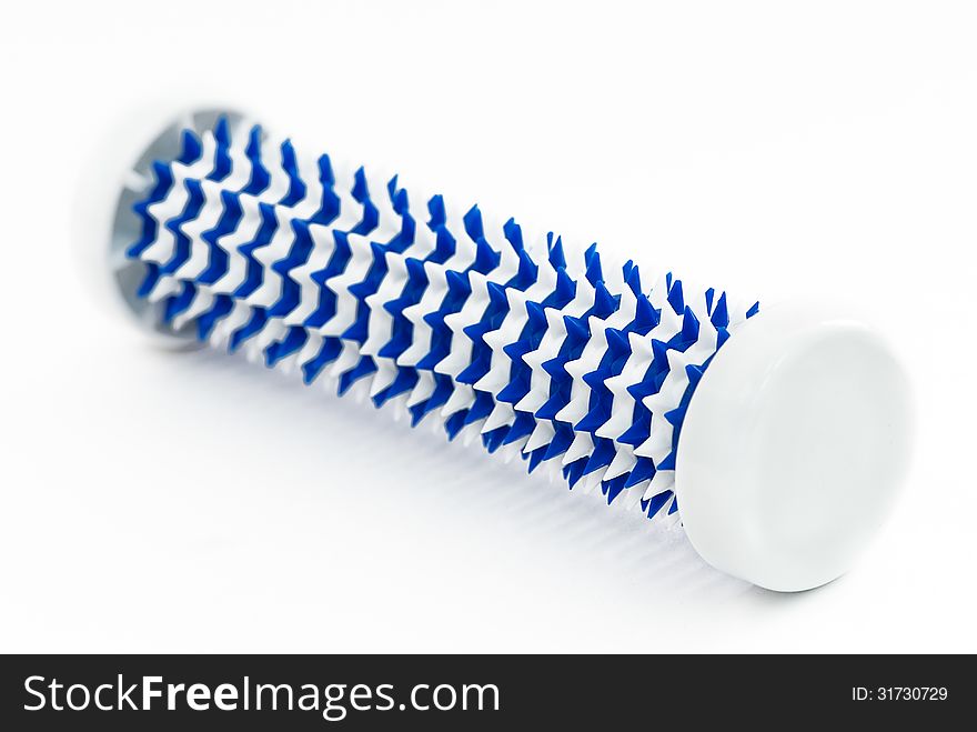 Blue and white hand massager