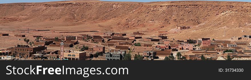 Region Ait Ben Haddou kasbah, the famous place where alot of films have been made. The gladiators is the most famous. Panorama. Region Ait Ben Haddou kasbah, the famous place where alot of films have been made. The gladiators is the most famous. Panorama