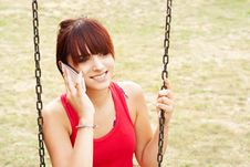 Beautiful Girl With Mobile Phone Royalty Free Stock Photo Beautiful Girl With Mobile Phone Royalty Free Stock Photo