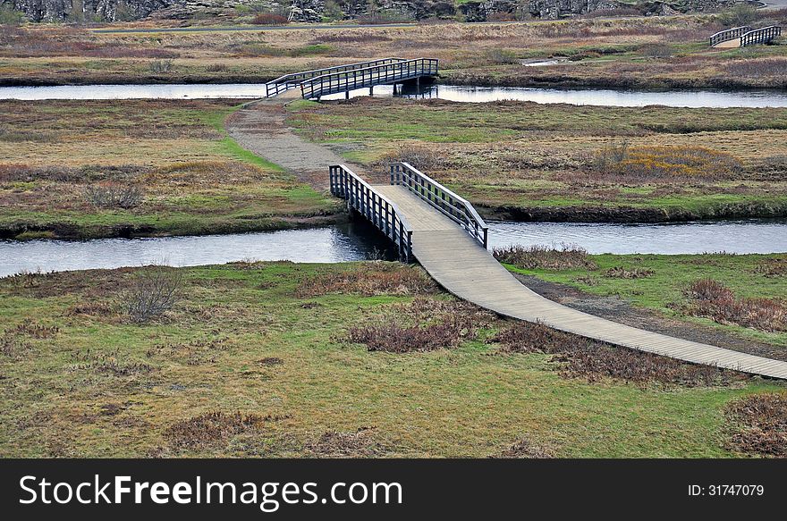 River and bridges in national park