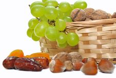 Dried Fruits And Grapes Stock Photos