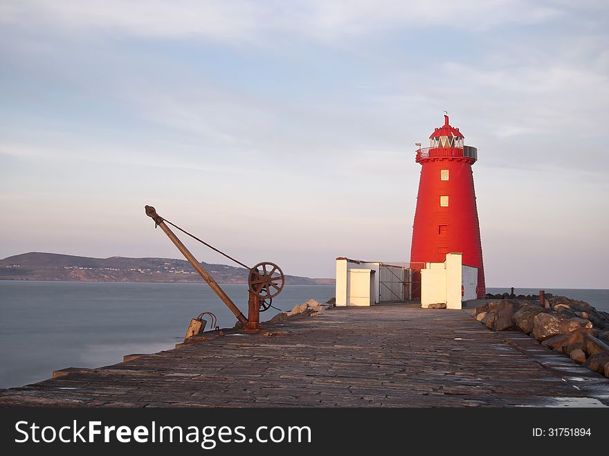 Big beautiful lighthouse in Dublin bay. Big beautiful lighthouse in Dublin bay