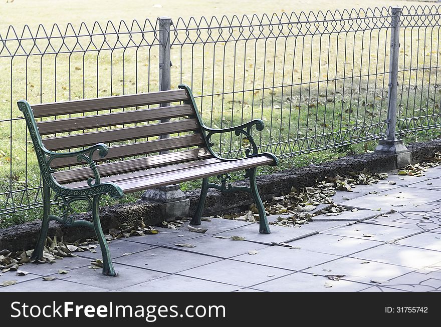 Old wooden benches In A Public Park. Old wooden benches In A Public Park