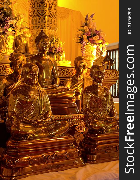 The buddha at Wat Chedi Luang,Temple in Chiang Mai Thailand