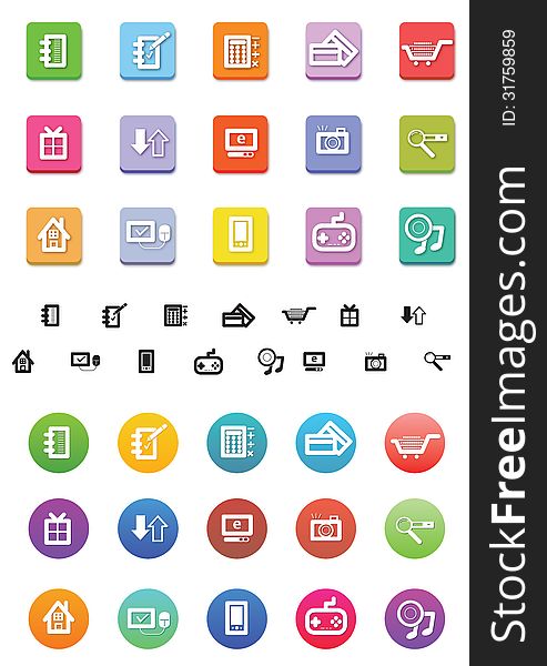 Shop from home icon set,three different styles. Shop from home icon set,three different styles