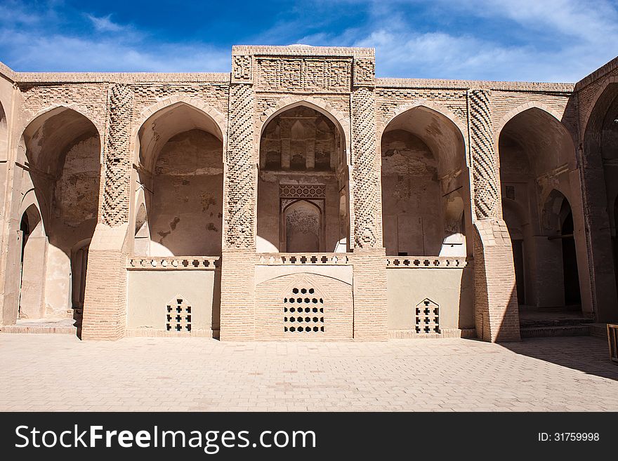 Jameh Mosque in desert town Naein in Iran