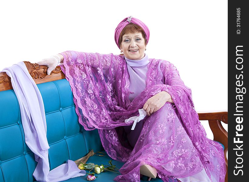 Beautiful woman with basket of flowers holding umbrella. Beautiful woman with basket of flowers holding umbrella