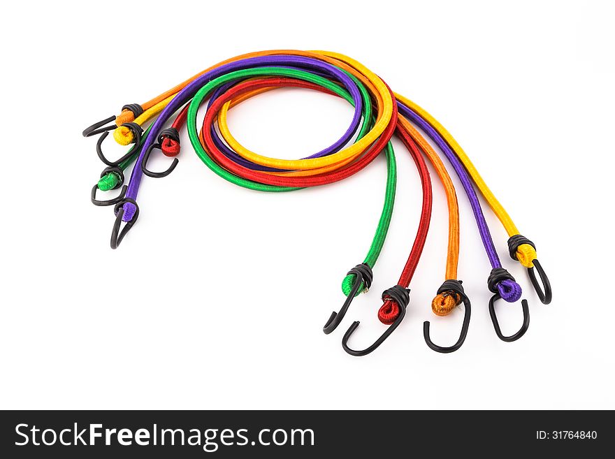 Colorful rubber rope with hook, office supplies