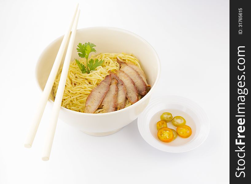 Delicious chinese noodle with pork, Asian cuisine