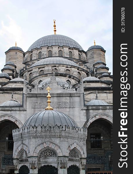 Yeni Mosque (Yeni Camii) architecture details. Istanbul, Turkey. Yeni Mosque (Yeni Camii) architecture details. Istanbul, Turkey.