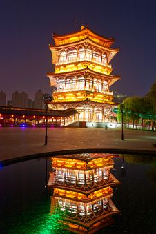 The Tower Night Xian Stock Images