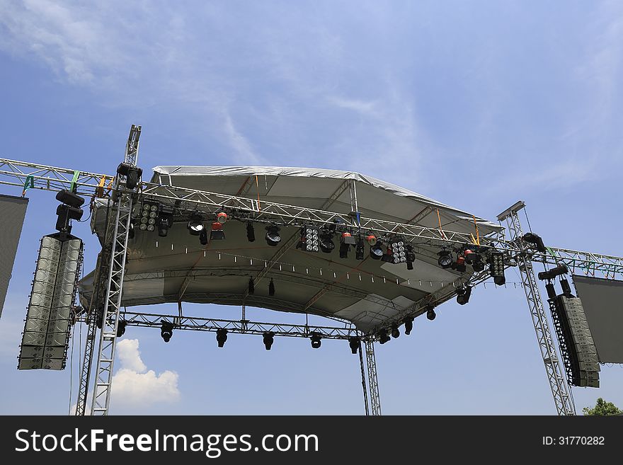 Sound and light platform is designed for open-air concert. Sound and light platform is designed for open-air concert