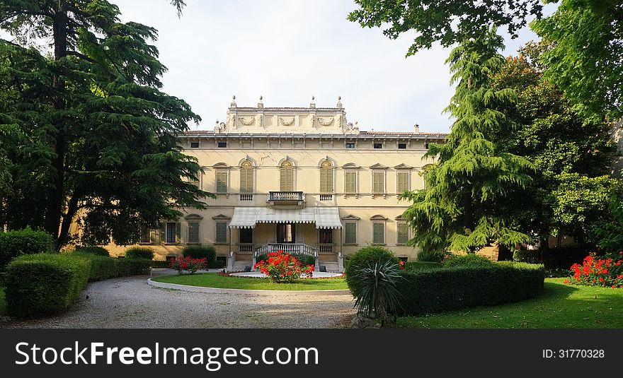 A palace-like mansion in the center of Verona, Italy. A palace-like mansion in the center of Verona, Italy.