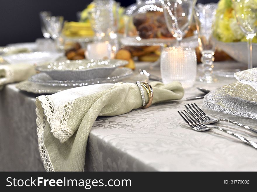 Luxury holiday place (table) setting. Luxury holiday place (table) setting