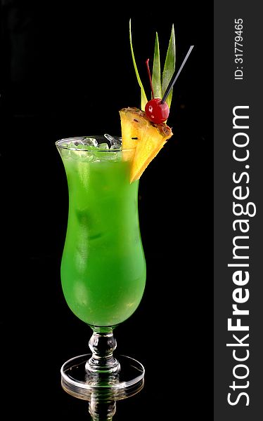 Green Cocktail With Pineapple