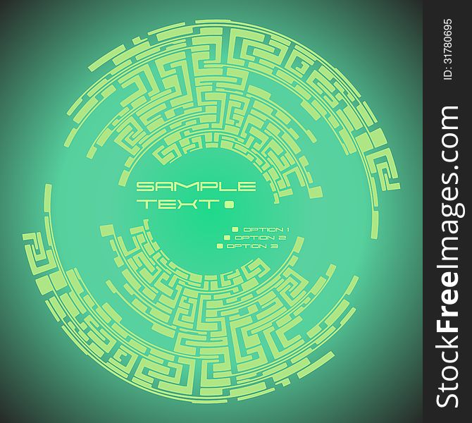 Labyrinth pattern round green