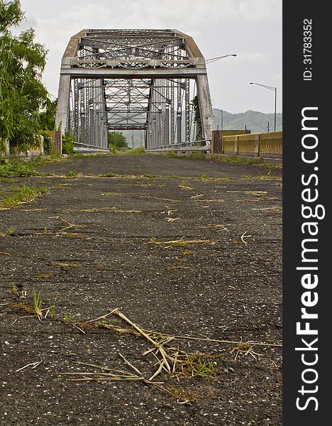 Old abandoned bridge no one uses anymore. Old abandoned bridge no one uses anymore