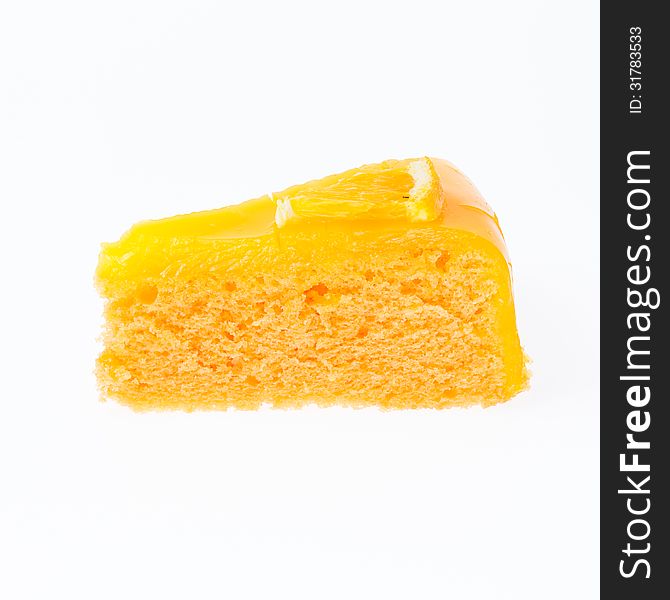 Orange Cake On White Background