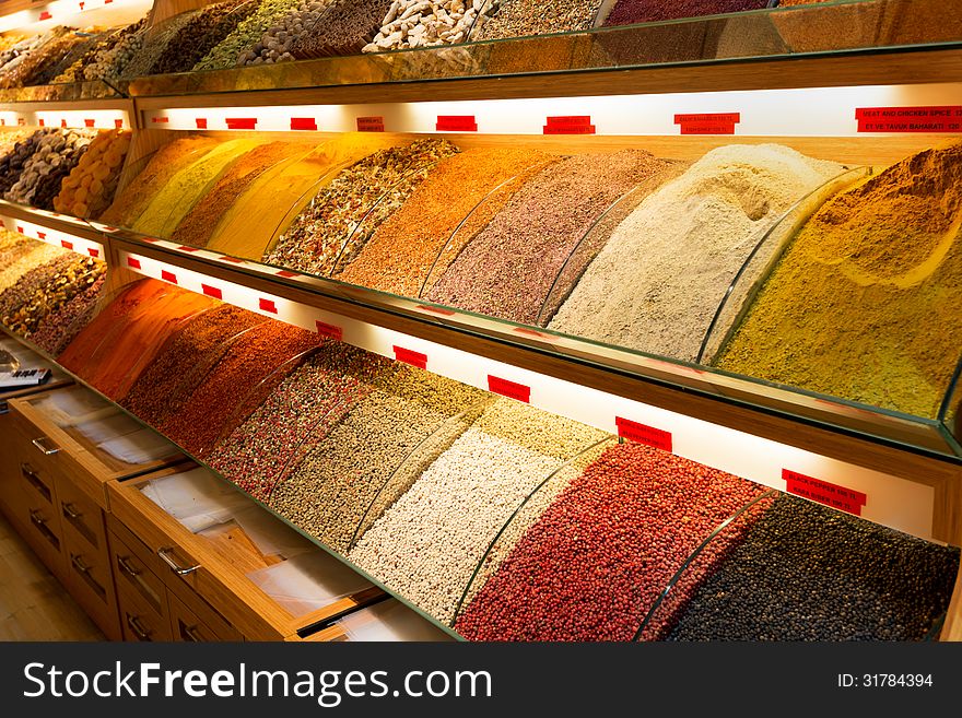 Oriental Spices At The Grand Bazaar In Istanbul