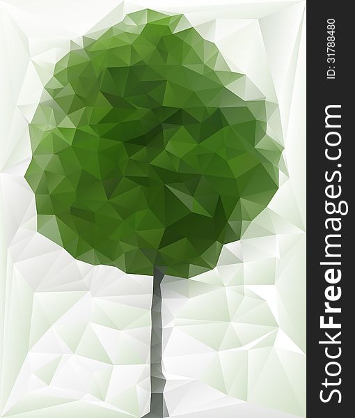 Abstract green tree made of triangles (paper look). Abstract green tree made of triangles (paper look)