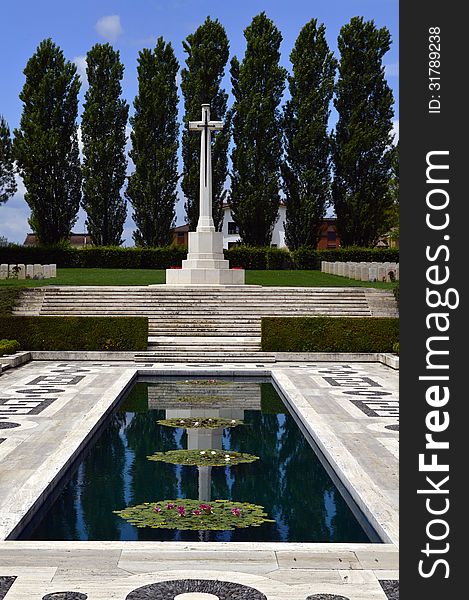 A Cross at the Monte Cassino War Memorial, Italy. A Cross at the Monte Cassino War Memorial, Italy