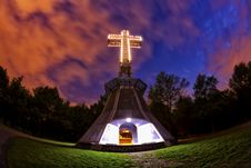 Cross At Night Royalty Free Stock Images