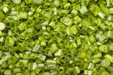 Chopped Green Onions, Or Leeks Shot From Above. Royalty Free Stock Photography Chopped Green Onions, Or Leeks Shot From Above. Royalty Free Stock Photography