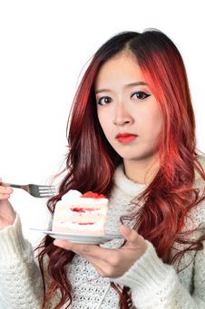 Asian Women Red Long Hair In Modern Fashion Royalty Free Stock Images Asian Women Red Long Hair In Modern Fashion Royalty Free Stock Images
