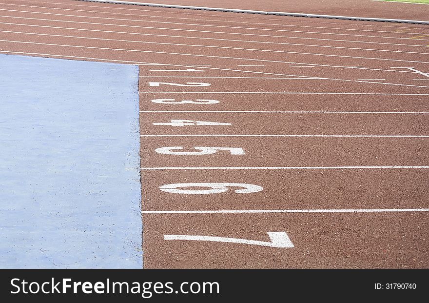 Running race track in the sport stadium