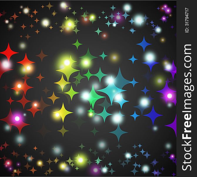 Abstract star glowing shape with lights and dark