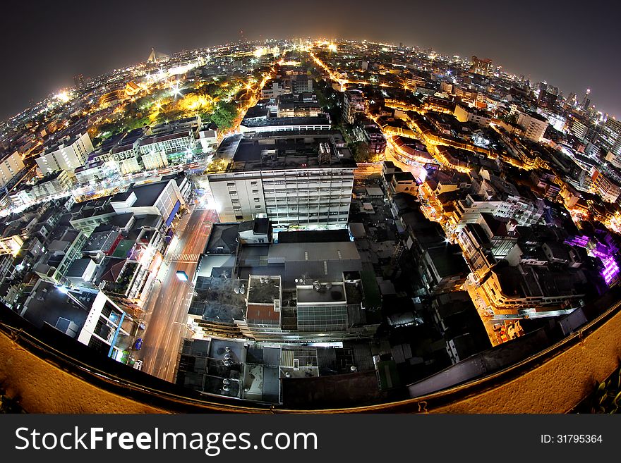 The city view at twilight time. The city view at twilight time