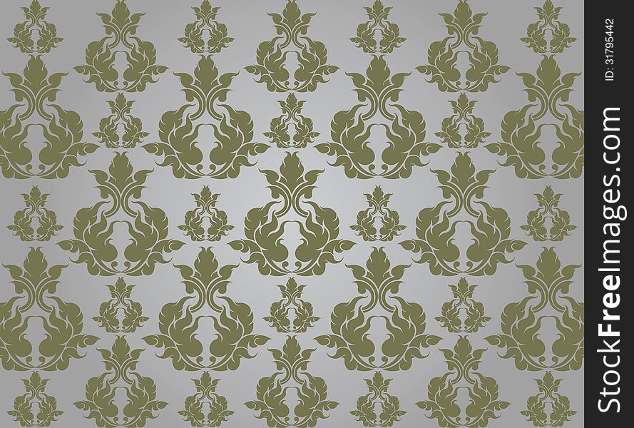 Beautiful green art pattern on a gray background