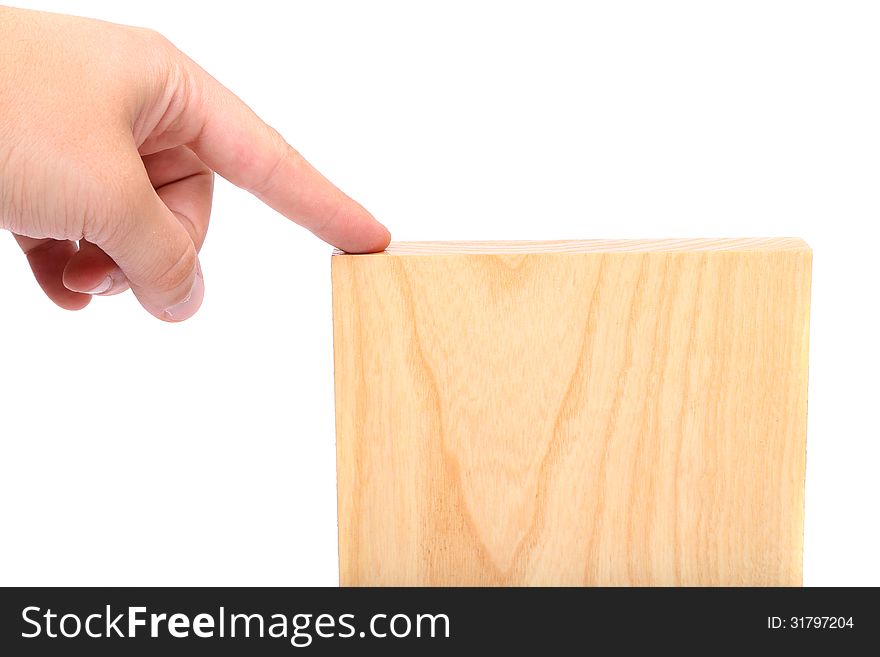 A top plank of elm close-up on the white background