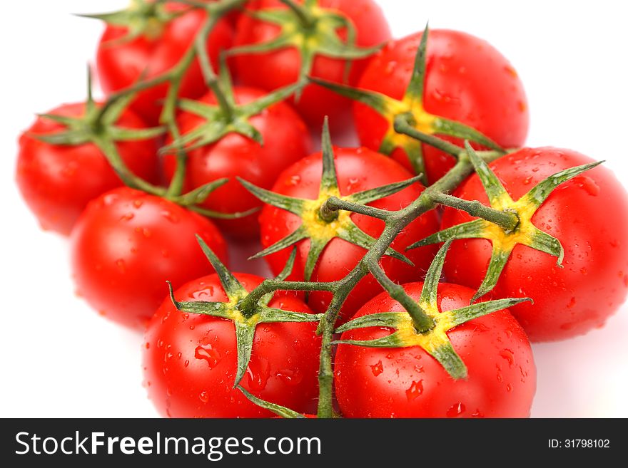 A Big Cluster of Tomatoes is located on whole background