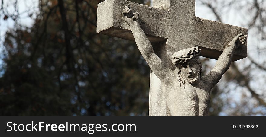 Holy cross with crucified Jesus Christ