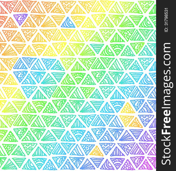 Abstract Rainbow Colors Triangles