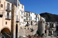 Old Town Cefalu In Sicily Stock Photos Old Town Cefalu In Sicily Stock Photos