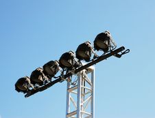 Six Spot Lights Stock Photo