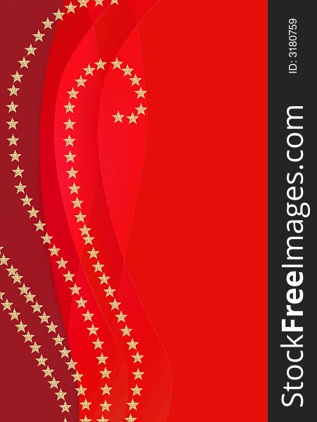 An abstract background in red with stars. An abstract background in red with stars
